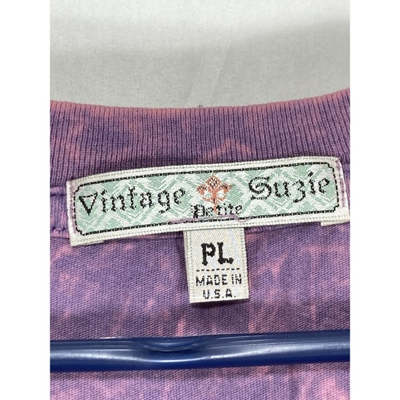 Vintage Susie Y2K Tie-Dyed, Purple, size Petite Large Shirt elephant Printed - Picture 2 of 13
